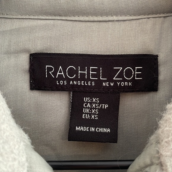 LIKE NEW RACHEL ZOE Button Down Shirt Jacket Shacket in Light Green Size XS - Picture 2 of 3
